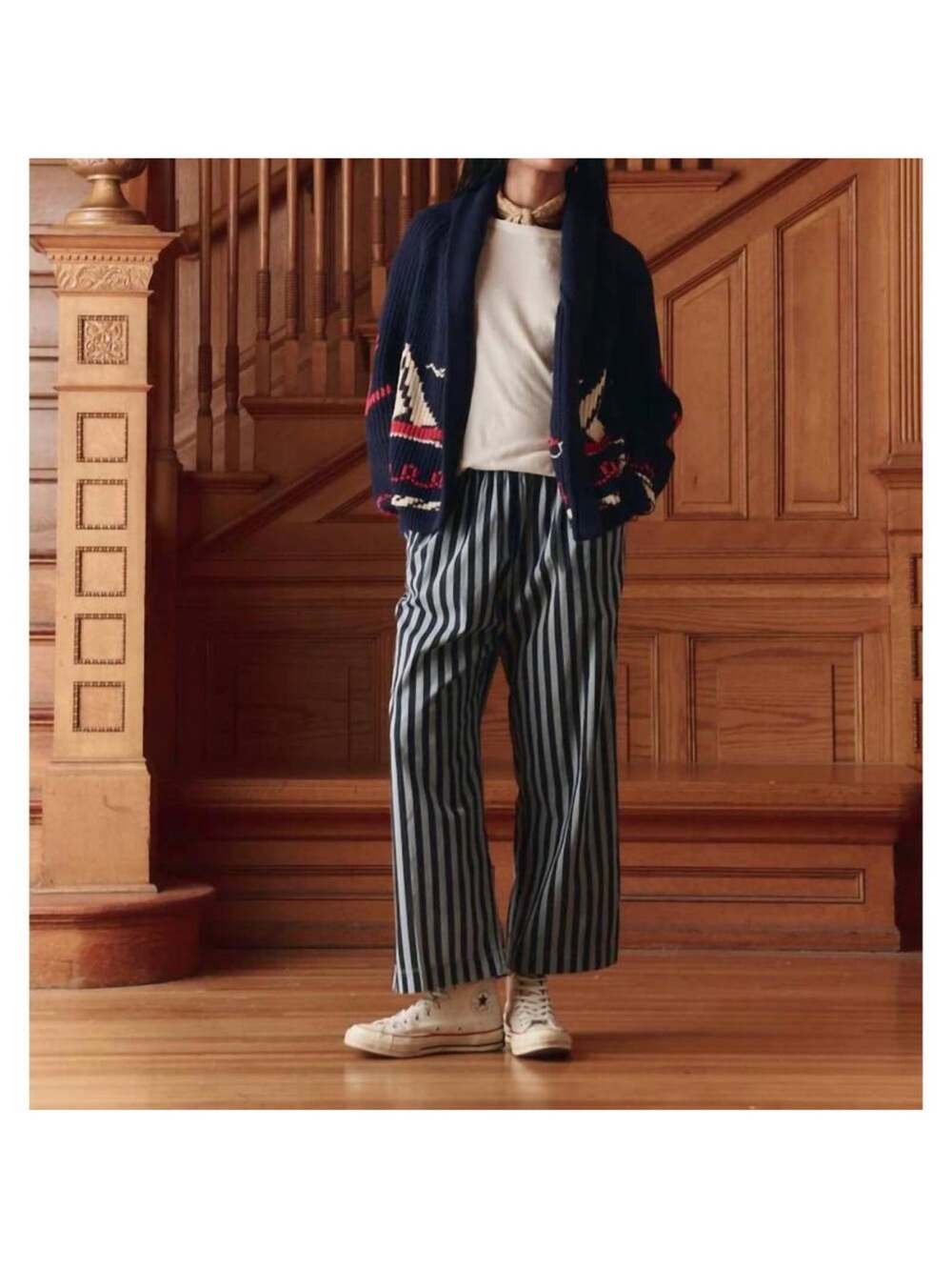 THE GREAT. the sailboat lodge cardigan in dark navy